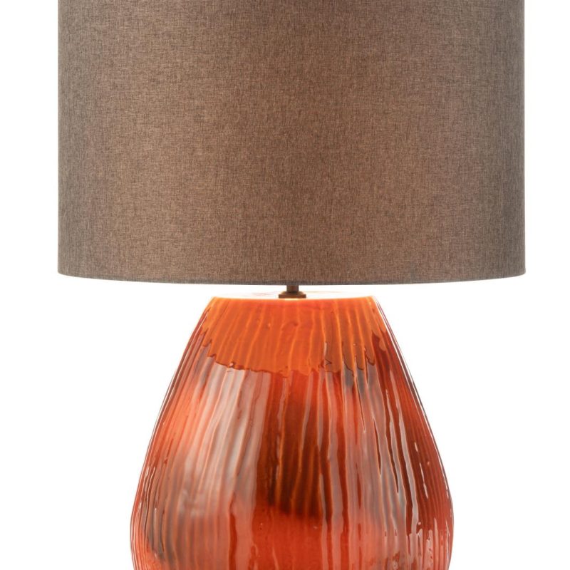 Lampe + abat-jour akane ceramique rouge large