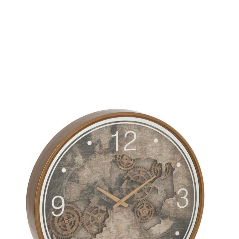 Horloge carte europe mdf or large