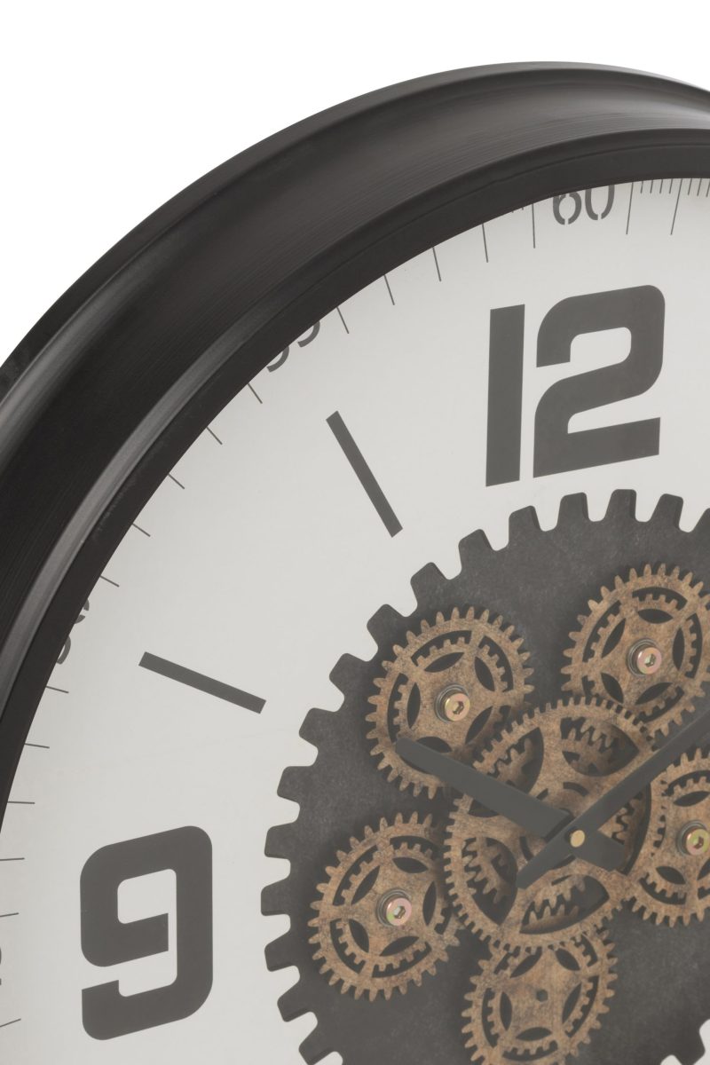 Horloge engrenage mdf noir/blanc large - Image 2