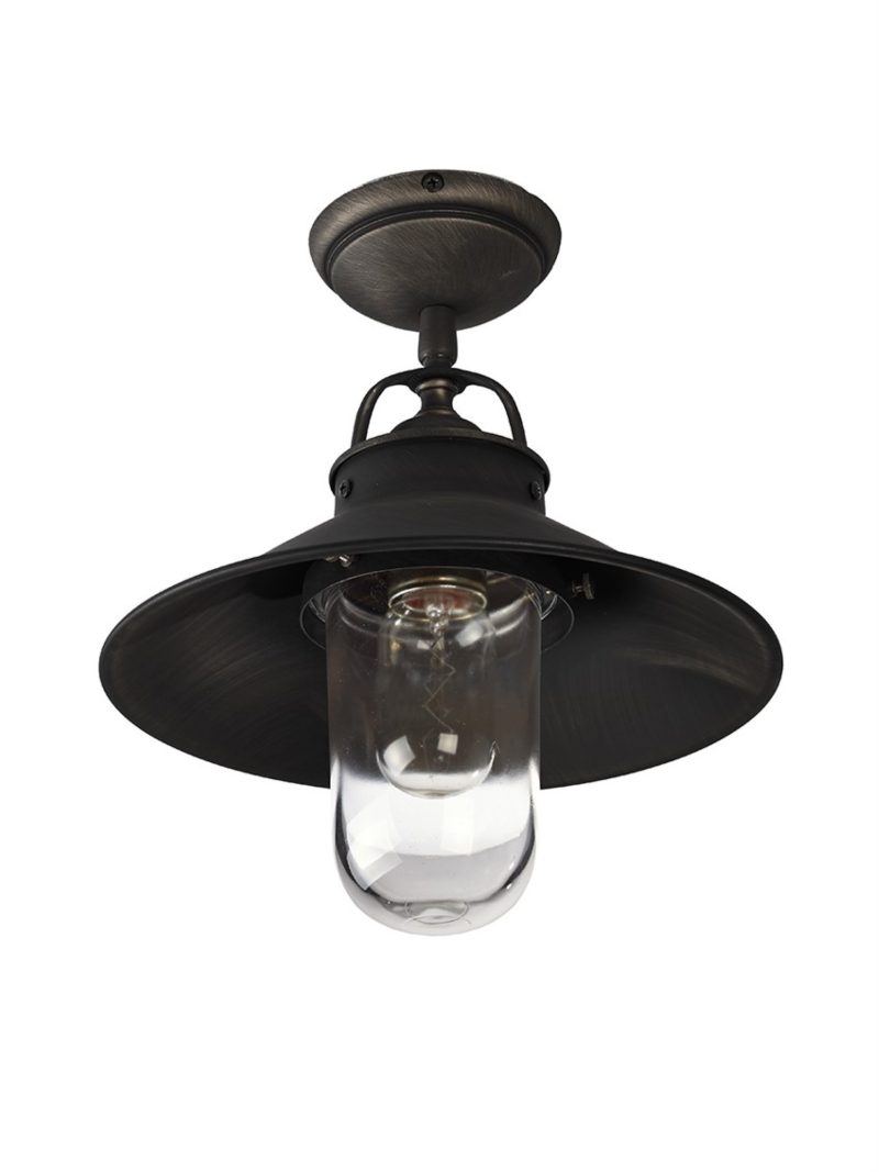 Lampe pendante d'extérieur style rustique couleur bronze foncé antique