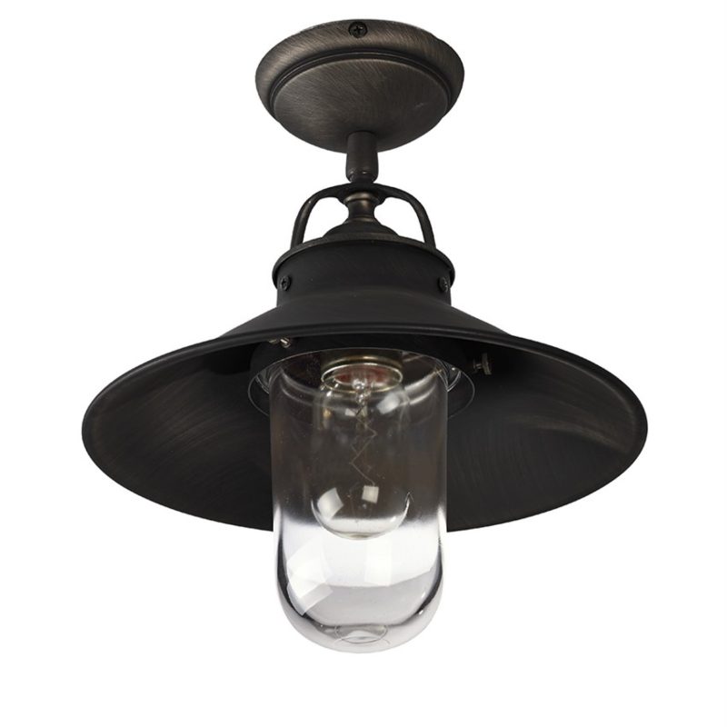 Lampe pendante d'extérieur style rustique couleur bronze foncé antique