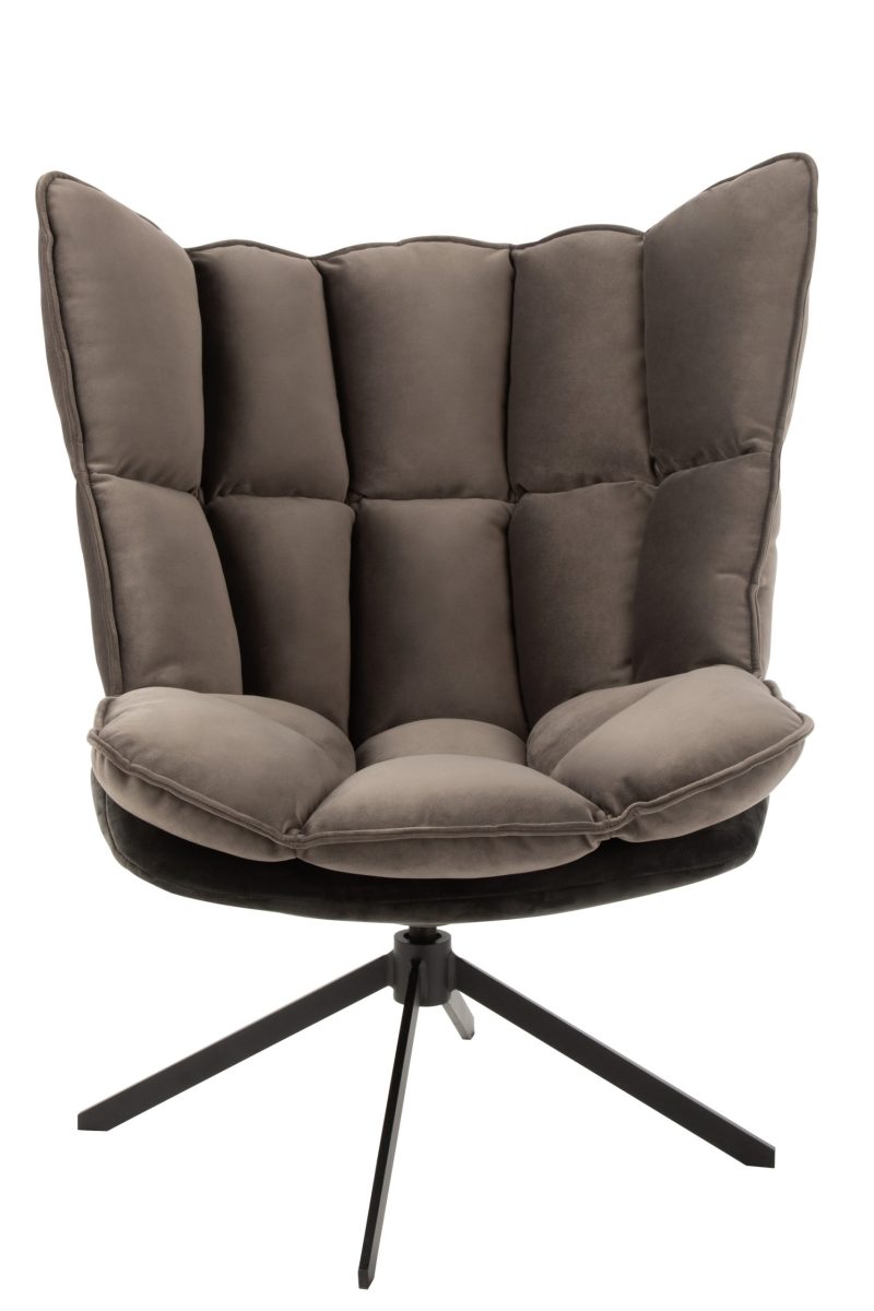 Chaise relax coussin sur pied textile/metal gris - Image 2
