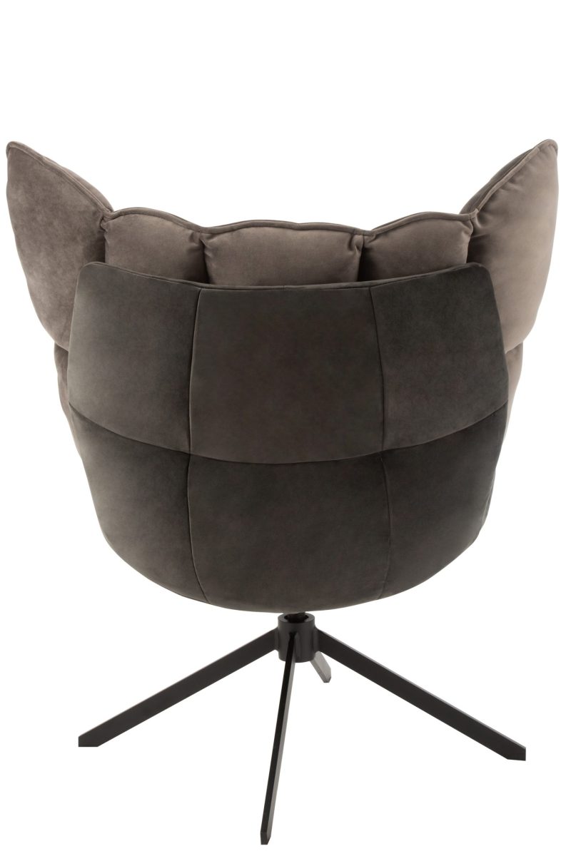Chaise relax coussin sur pied textile/metal gris - Image 4