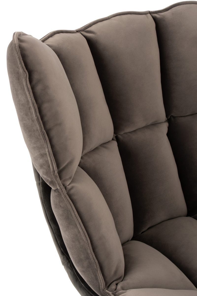 Chaise relax coussin sur pied textile/metal gris - Image 7