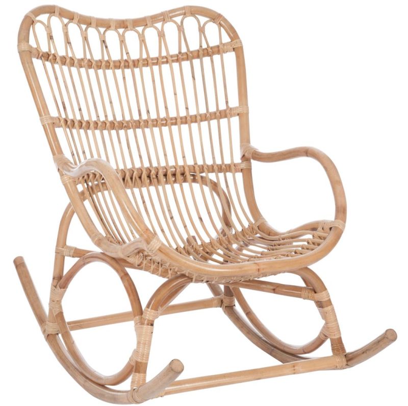 Fauteuil a bascule rotin naturel