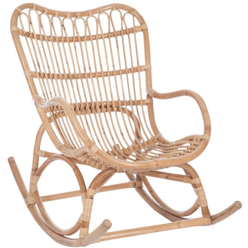 Fauteuil a bascule rotin naturel