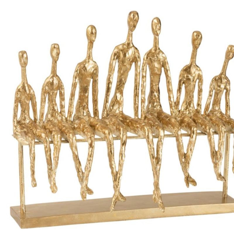 7 personnes assises + banc resine or
