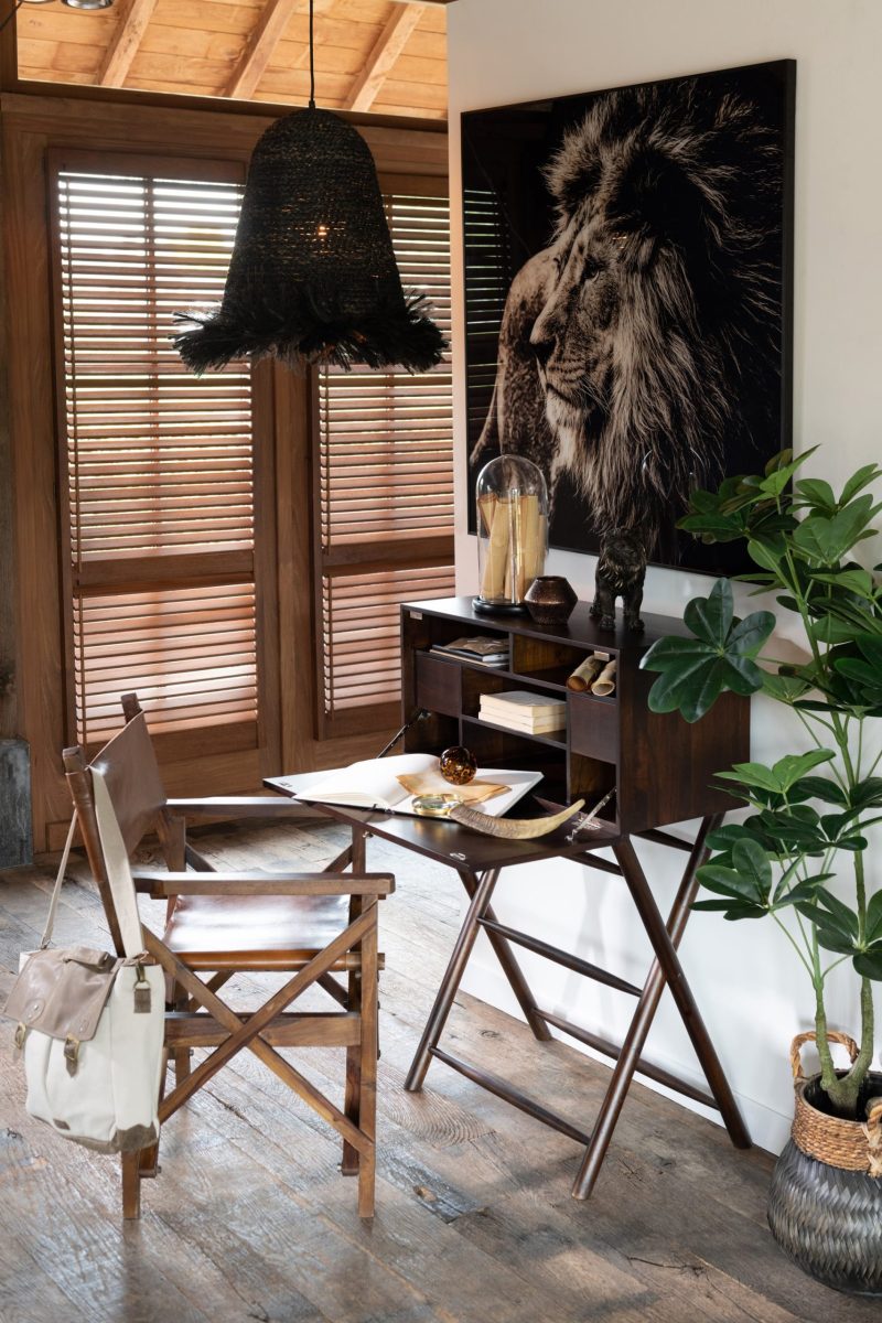 Chaise de regisseur pliable bois/cuir cognac - Image 10
