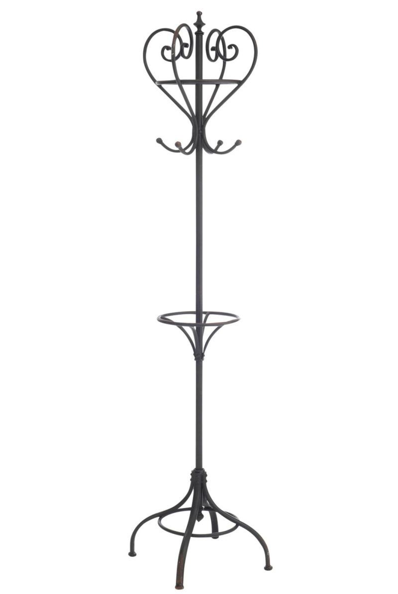Porte-manteau debout rond metal noir