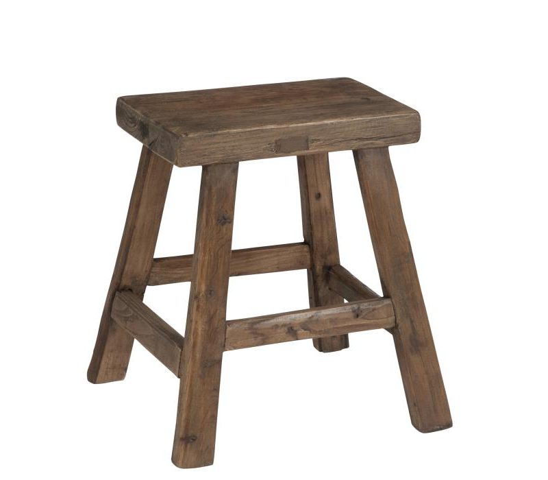 Tabouret rectangulaire bois marron