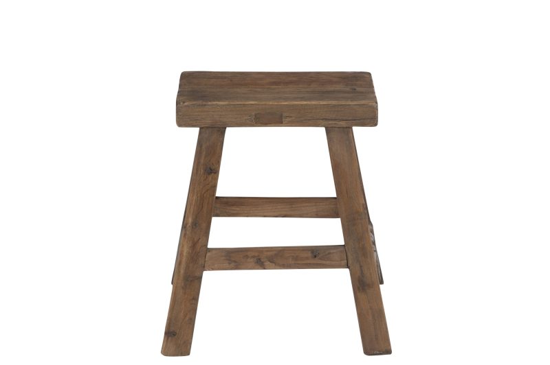 Tabouret rectangulaire bois marron - Image 2
