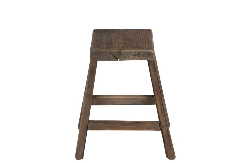 Tabouret rectangulaire bois marron - Image 3