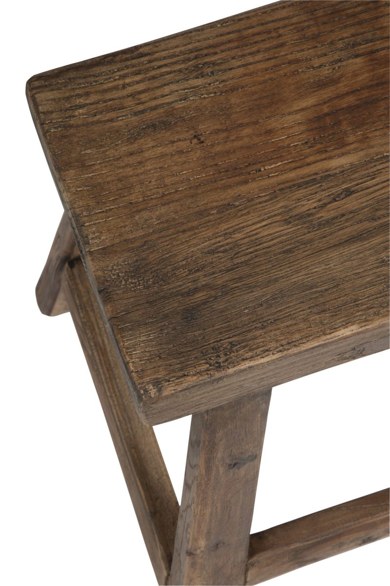 Tabouret rectangulaire bois marron - Image 4