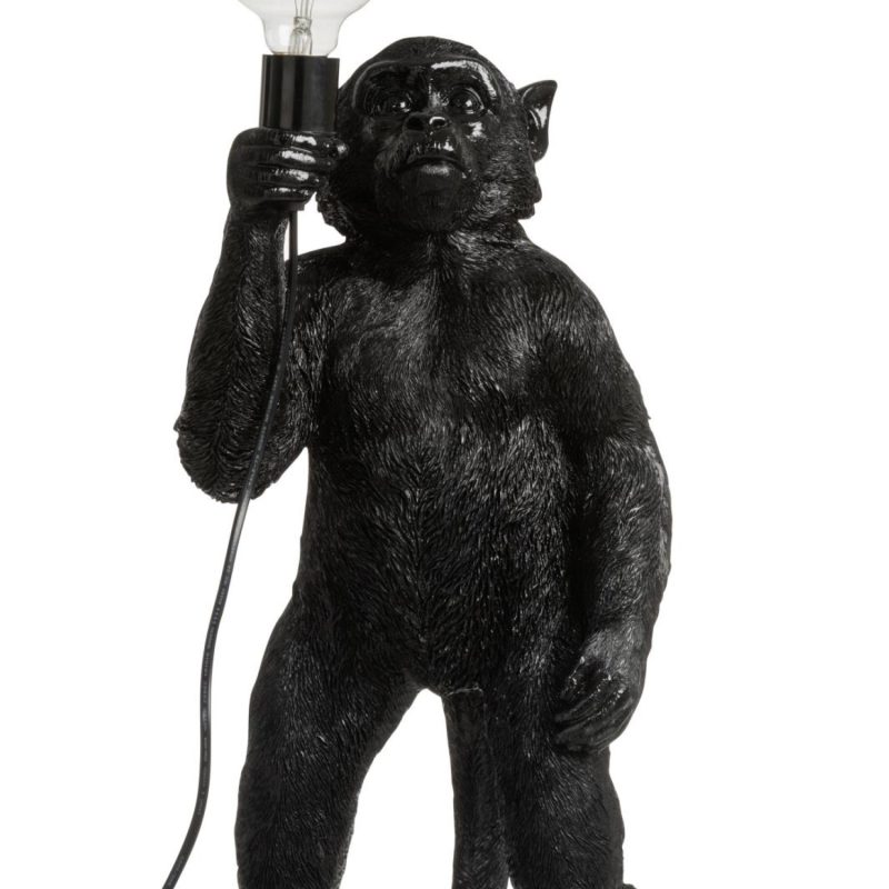 Lampe singe debout resine noir