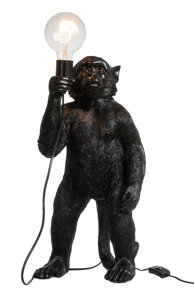 Lampe singe debout resine noir - Image 2