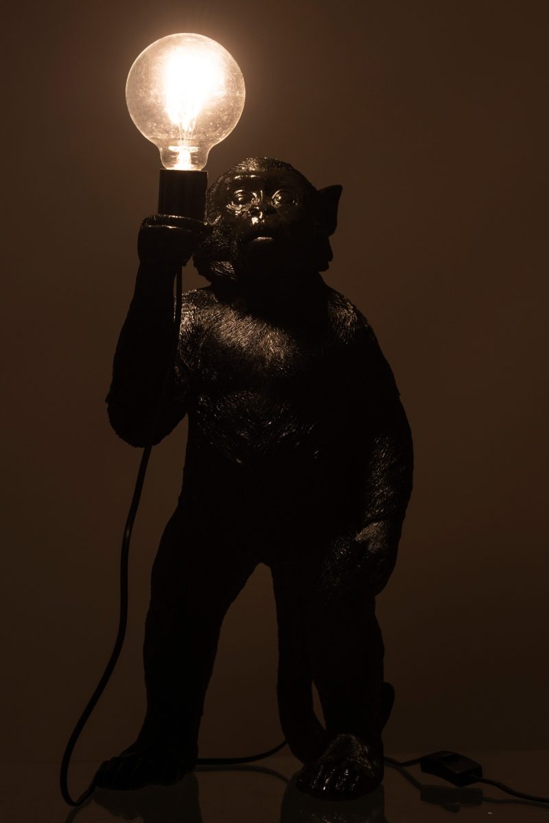 Lampe singe debout resine noir - Image 3