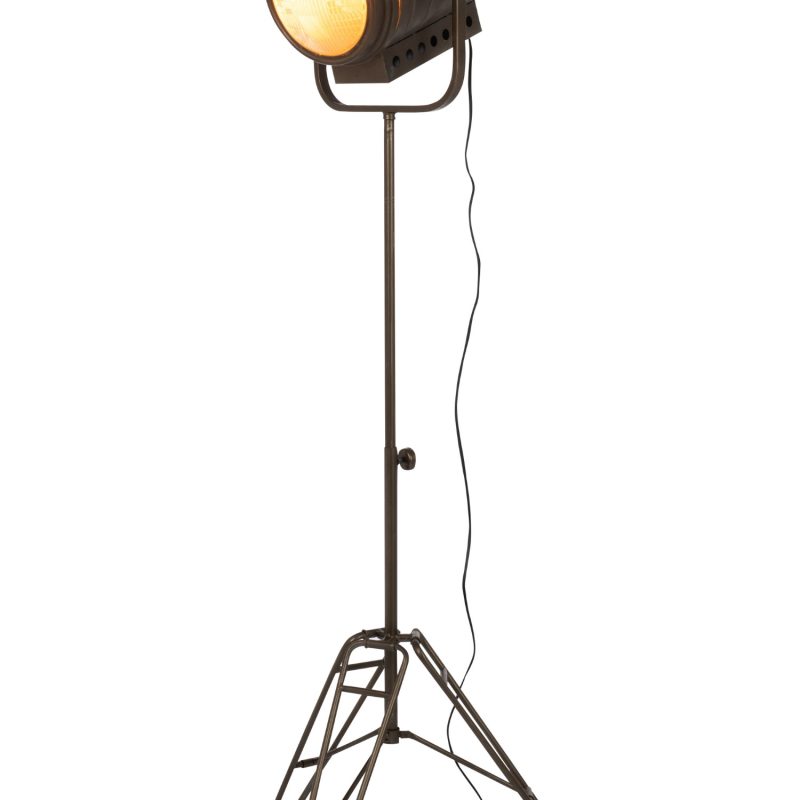 Lampe sur pied film metal/verre noir