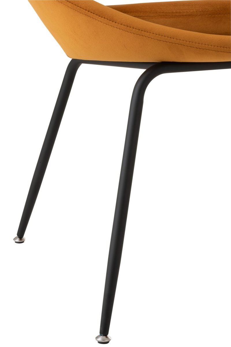 Chaise ronde metal/textile ocre - Image 5