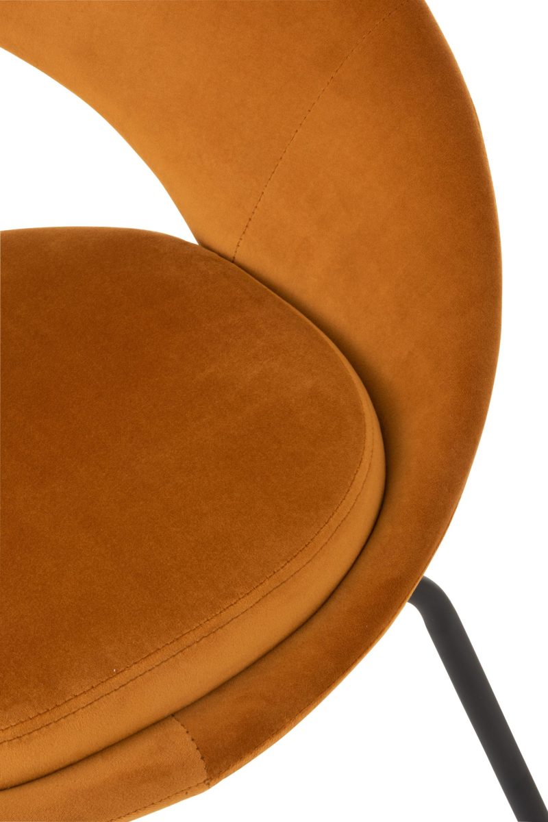 Chaise ronde metal/textile ocre - Image 6