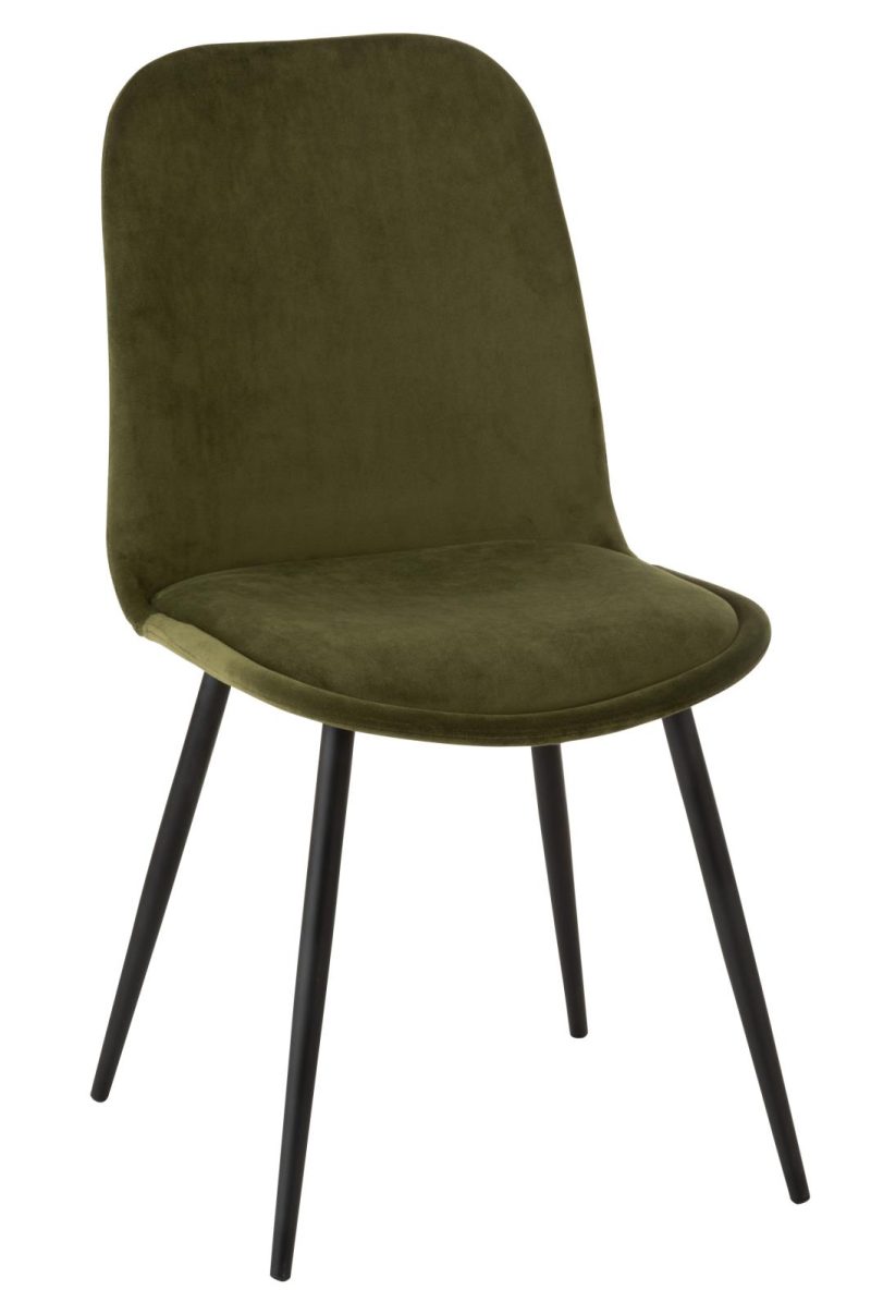 Chaise claire metal/textile vert