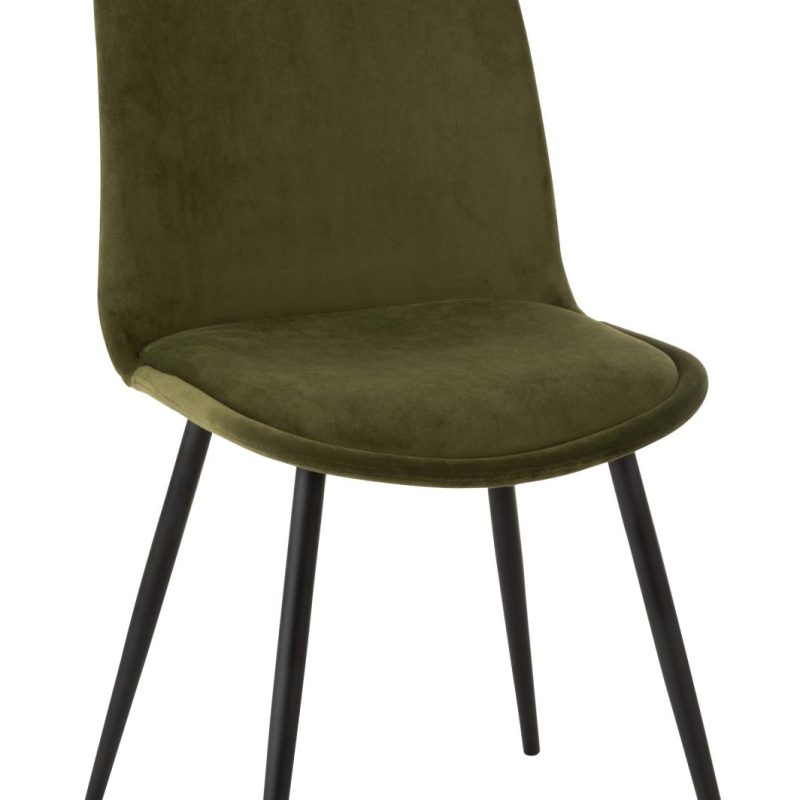 Chaise claire metal/textile vert
