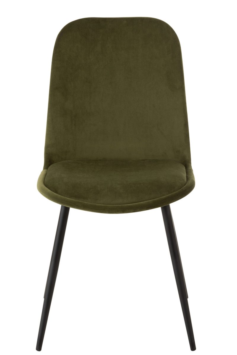 Chaise claire metal/textile vert - Image 2