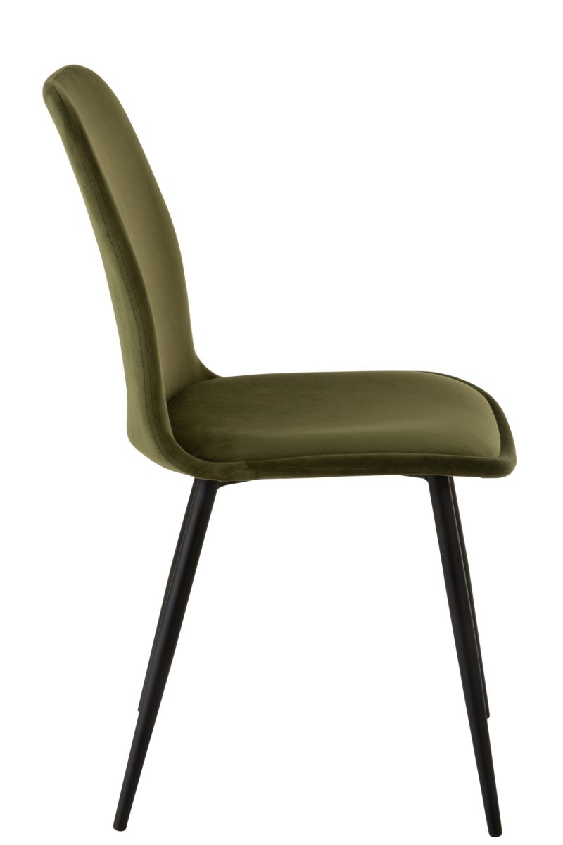 Chaise claire metal/textile vert - Image 3
