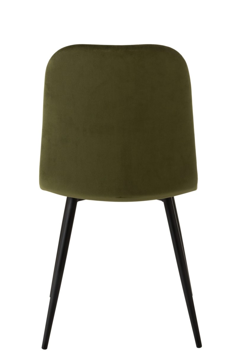 Chaise claire metal/textile vert - Image 4