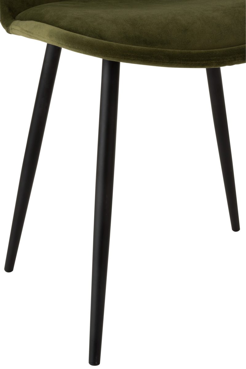 Chaise claire metal/textile vert - Image 5