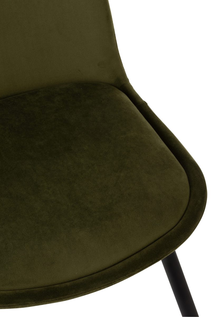 Chaise claire metal/textile vert - Image 6
