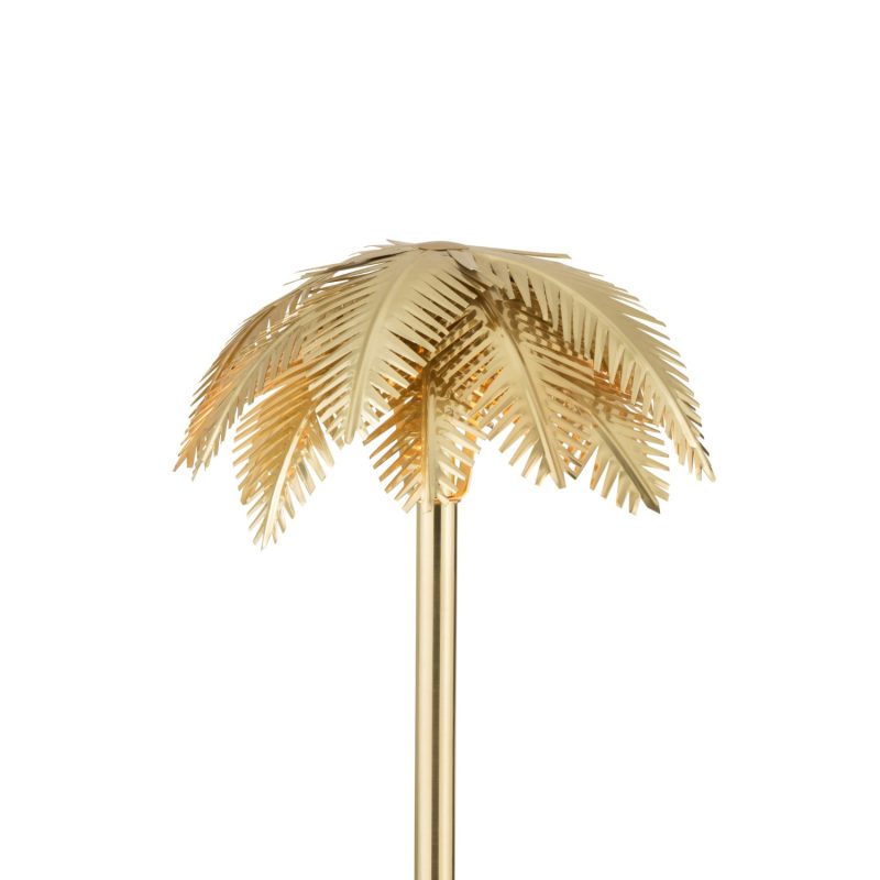 Lampe feuilles de coco acier or