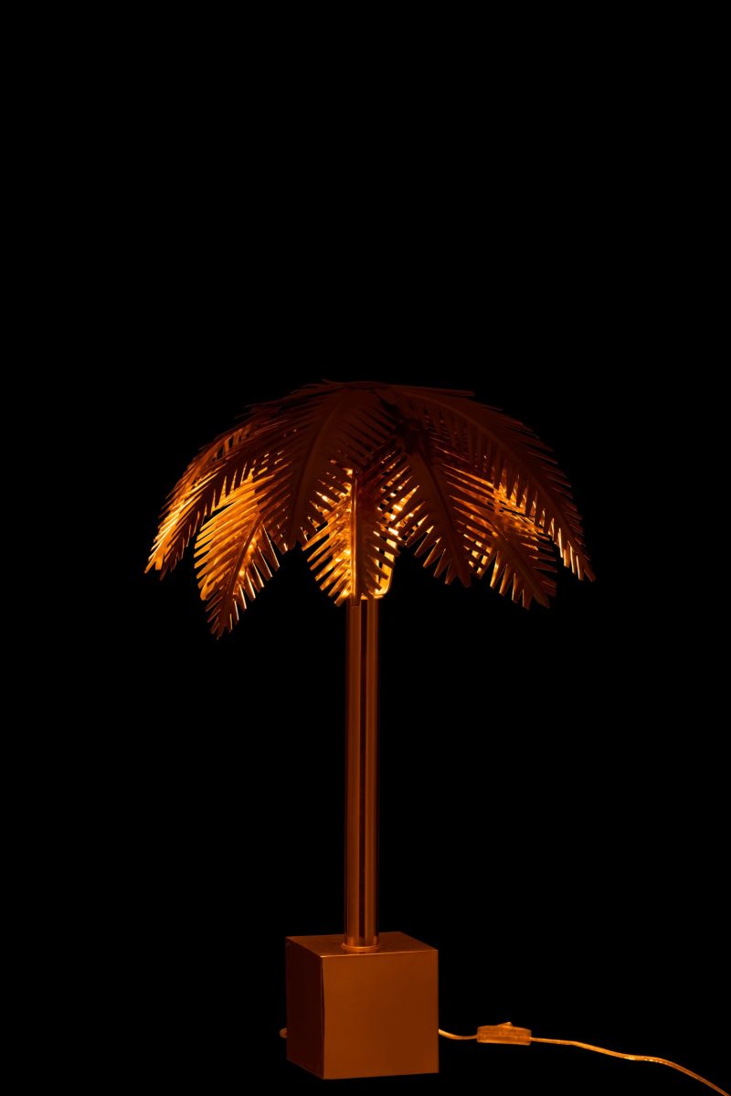Lampe feuilles de coco acier or - Image 3
