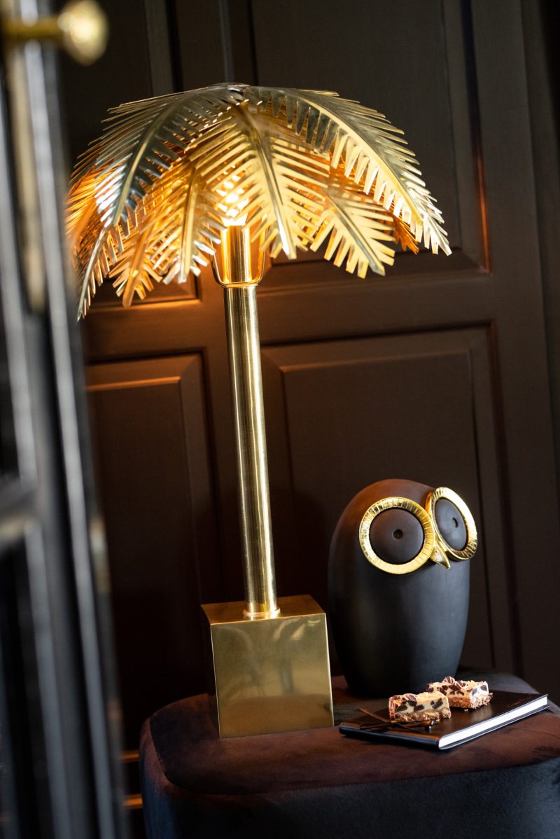 Lampe feuilles de coco acier or - Image 4