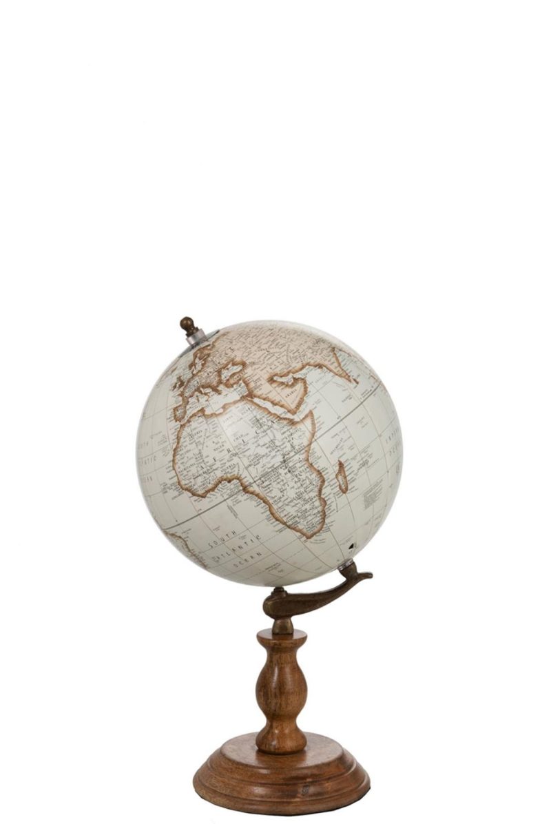 Globe sur pied bois blanc/naturel medium