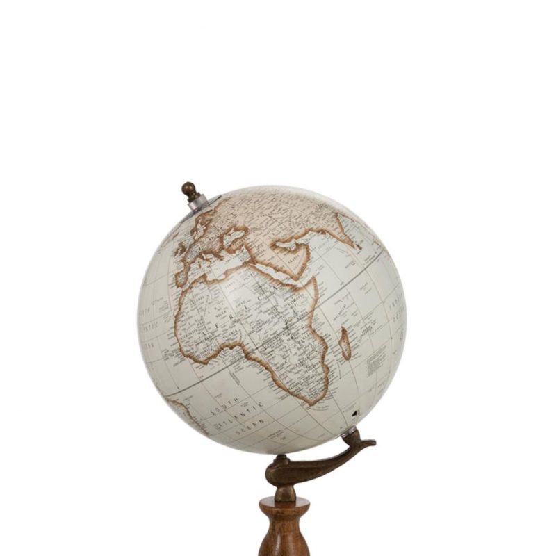 Globe sur pied bois blanc/naturel medium