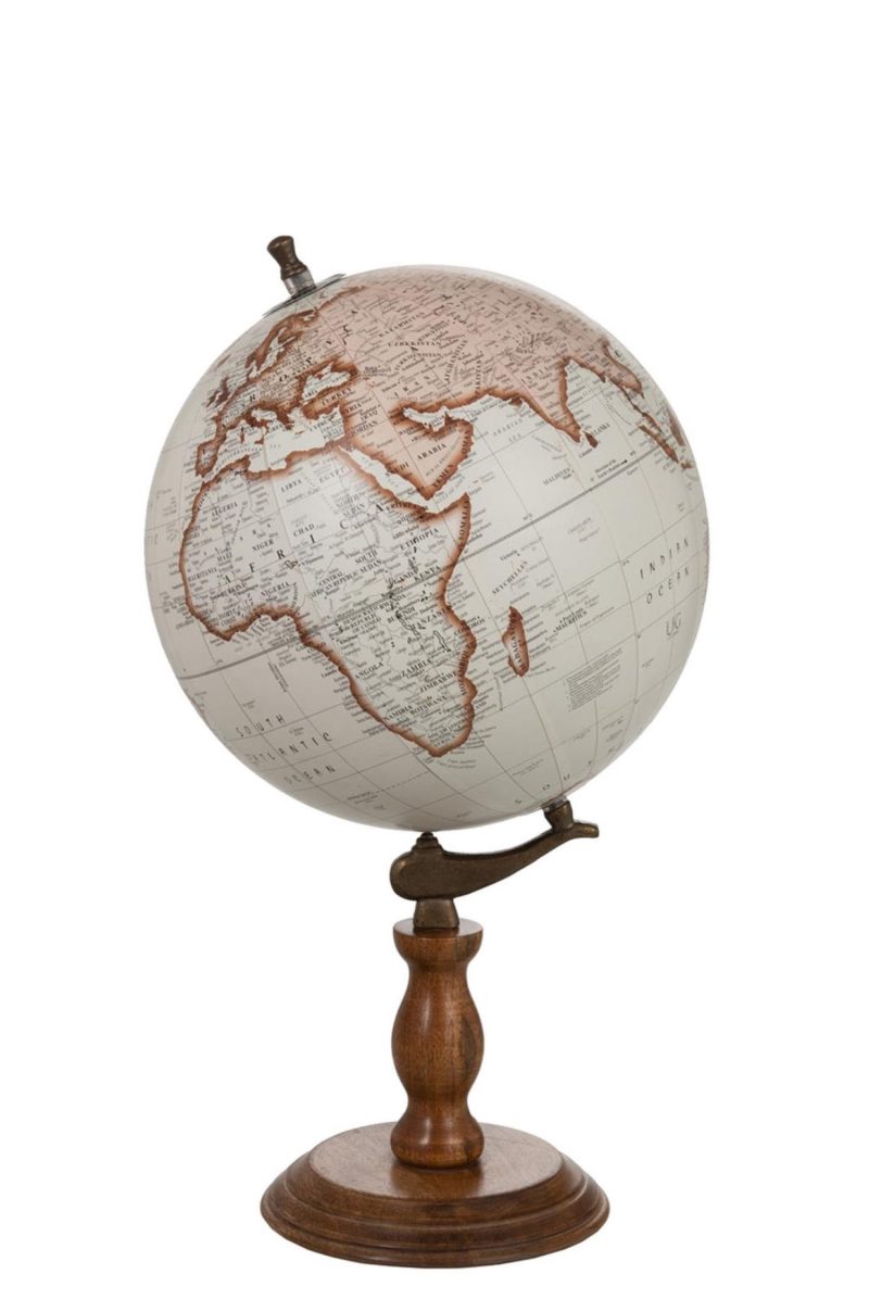Globe sur pied bois blanc/naturel large