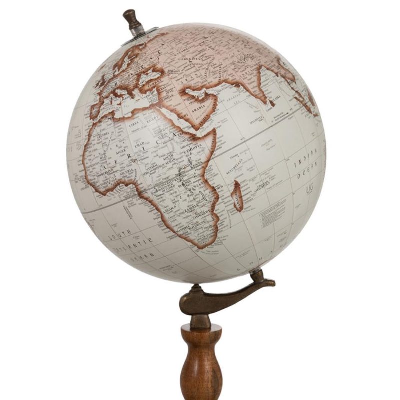 Globe sur pied bois blanc/naturel large