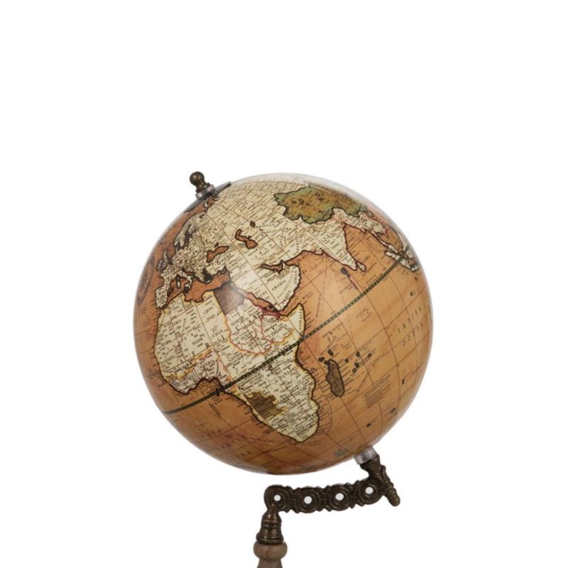 Globe sur pied bois rouille/naturel medium