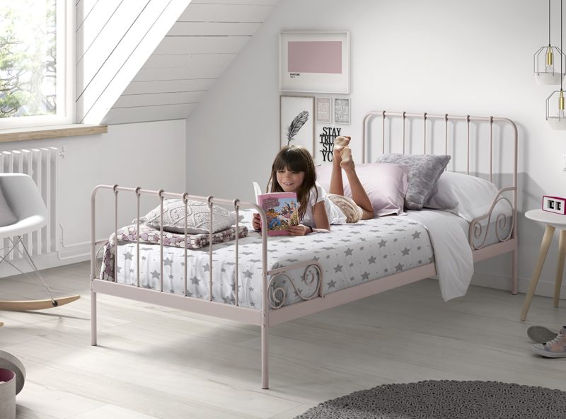 Alice lit 90x200cm  rose - Image 2