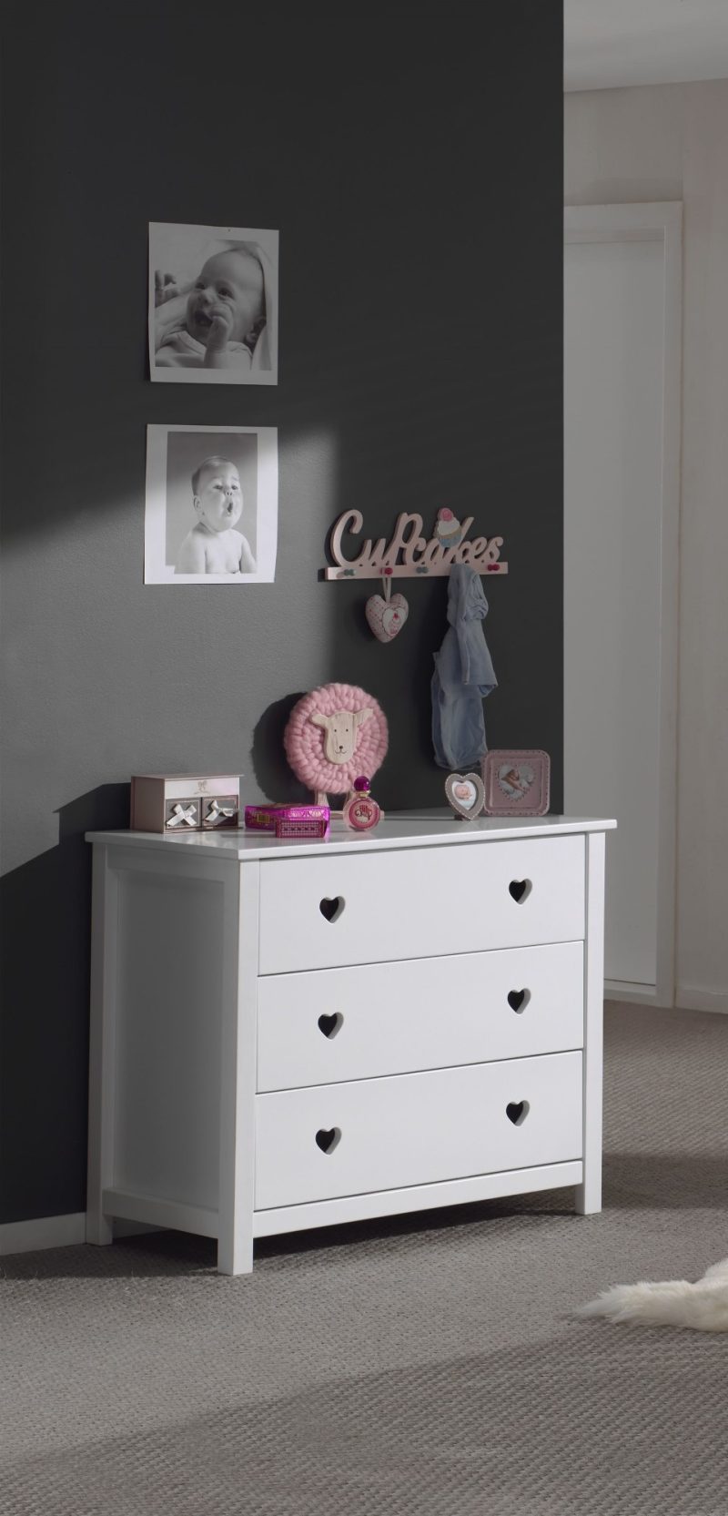 Amori commode 3 tiroirs blanc - Image 2