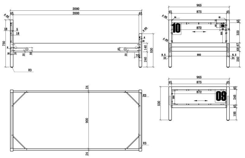 Alex lot avec chevet, lit 90x200cm, un  lit gigogne, une armoire 2 portes et commode 4 tiroirs - Image 3