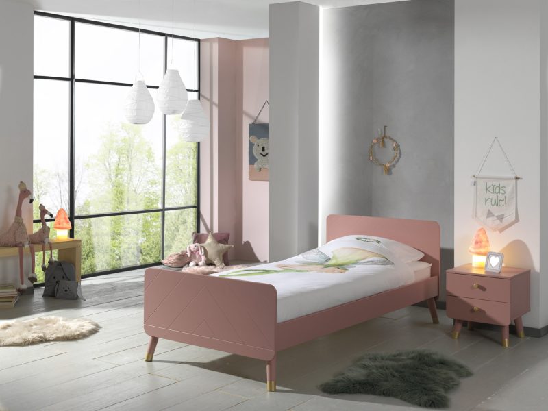 Billy lot avec lit (90x200cm) terra pink et du chevet terra pink assorti. - Image 2