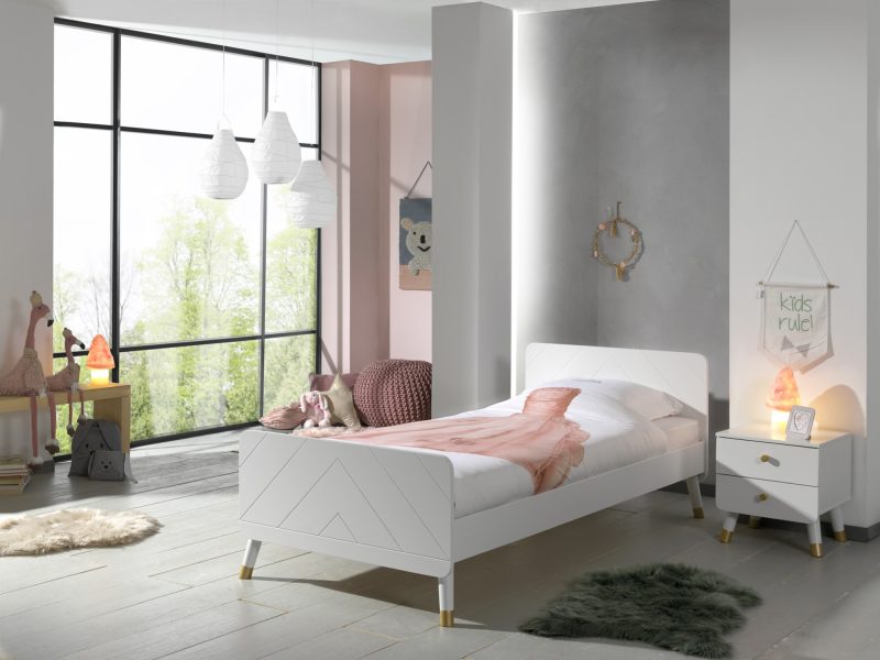Billy lot avec lit (90x200cm) blanc et du chevet blanc assortie - Image 2