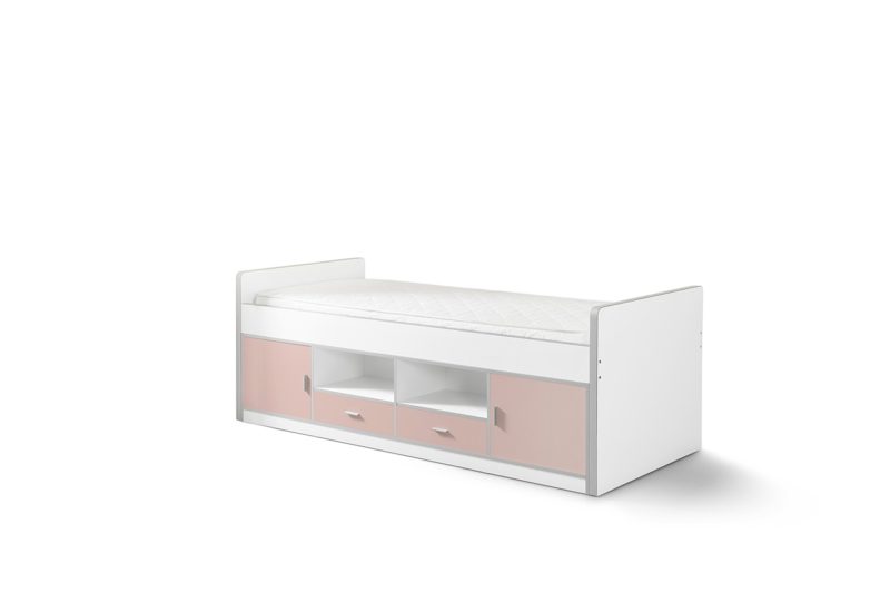 Bonny lot avec  lit capitaine en rose clair et armoire à 3 portes assortie en rose clair - Image 4