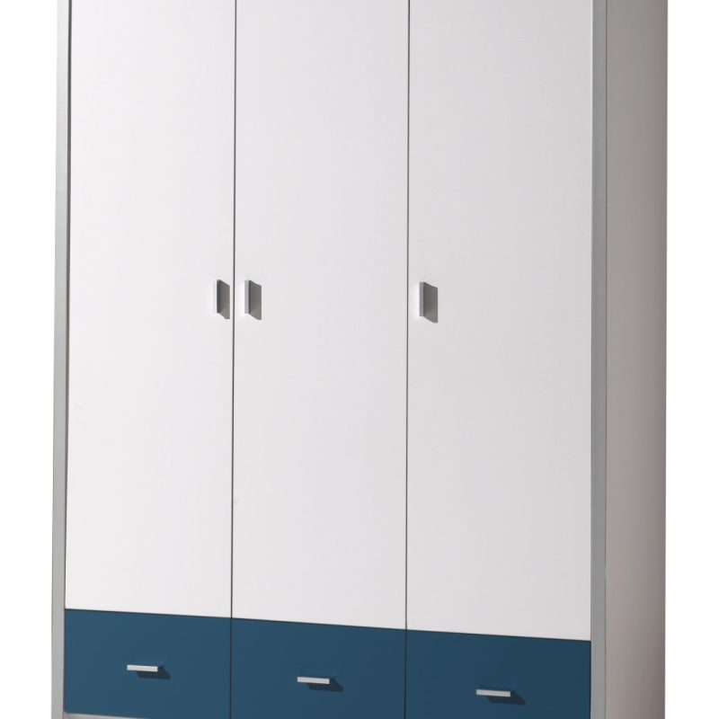 Bonny armoire 3 portes bleue
