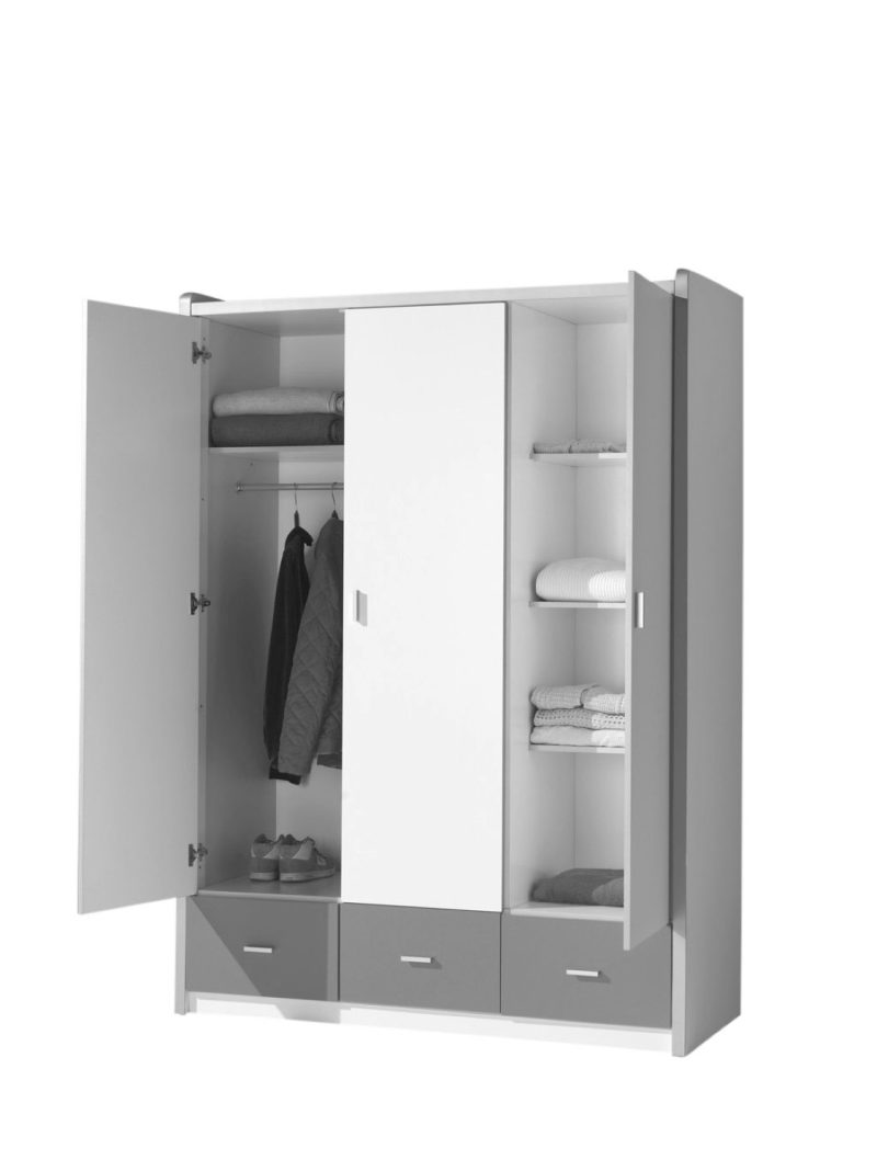 Bonny armoire 3 portes argent - Image 3