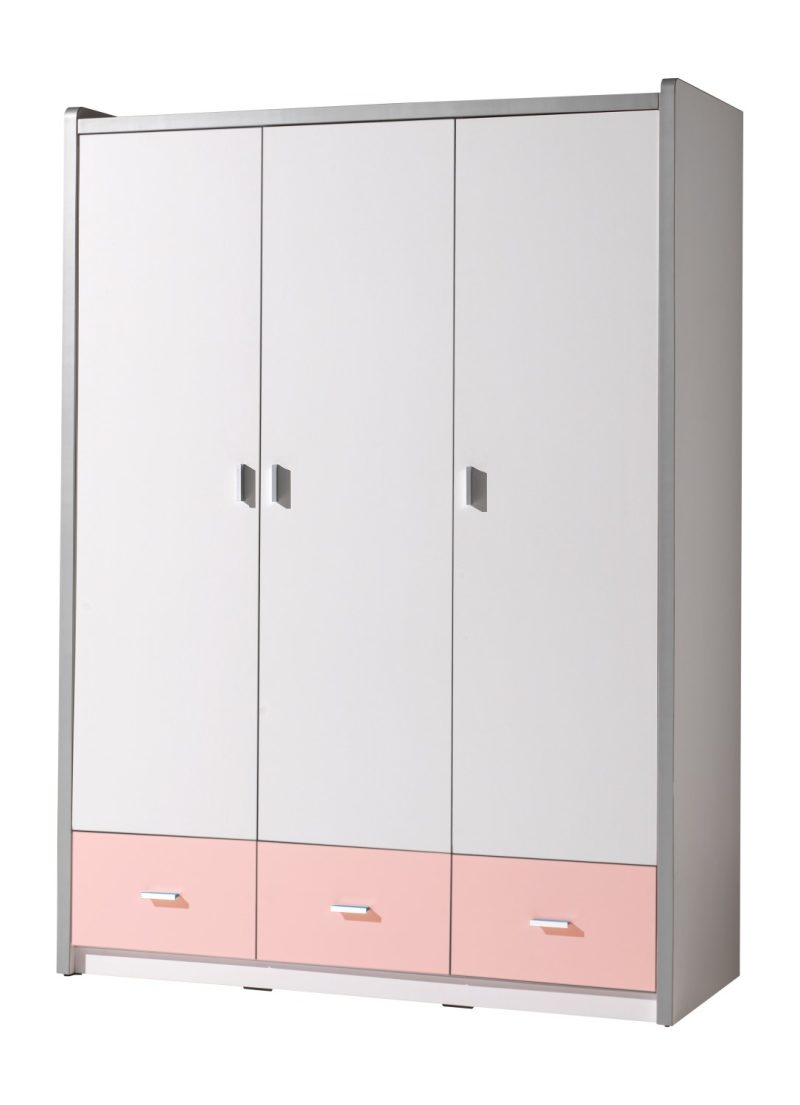 Bonny armoire 3 portes rose clair