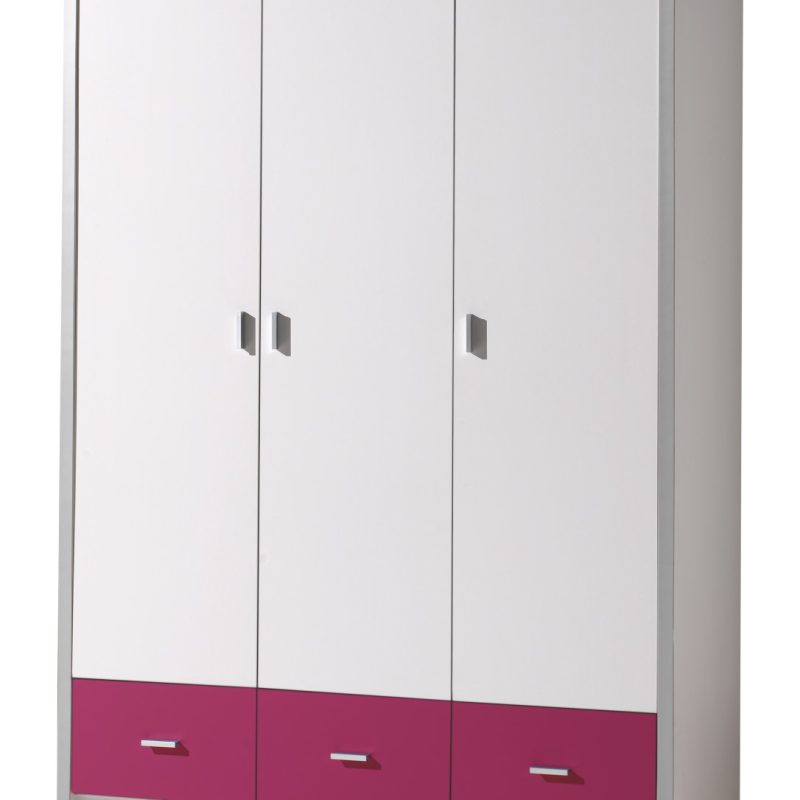Bonny armoire 3 portes fuchsia