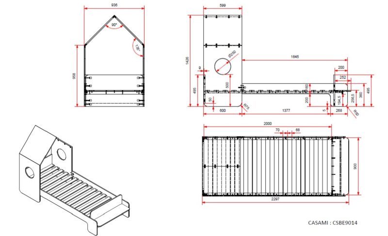 Casami lit cabanne 90x200cm - Image 3