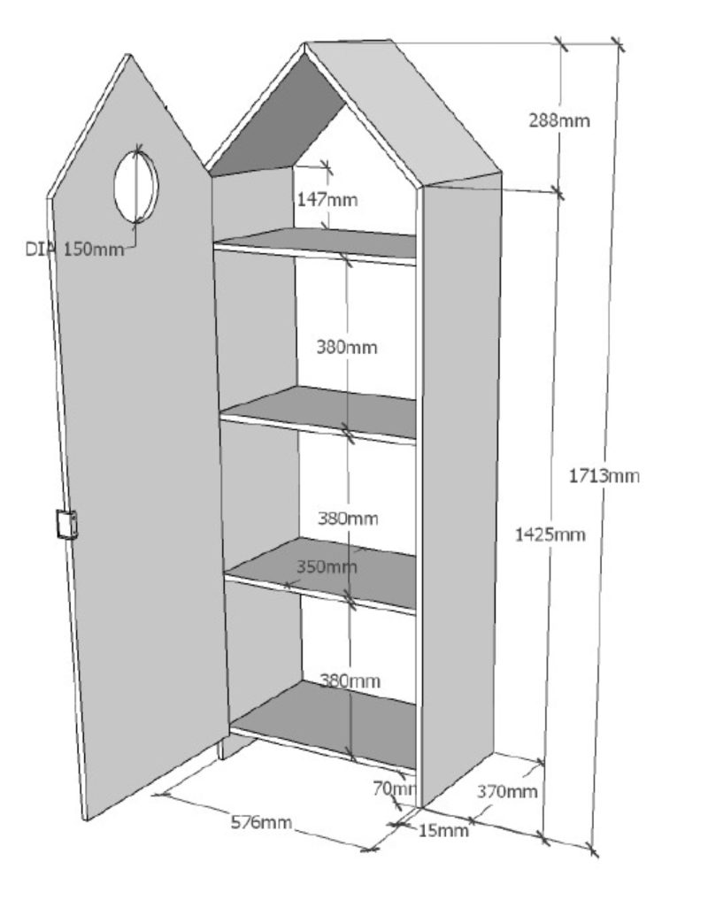 Casami armoire 1 porte rose - Image 5